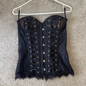 Boned Corset with Lace Up Back